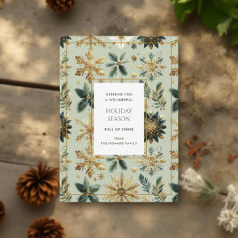 Elegante tarjeta de vacaciones de lujo Green Gold