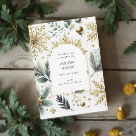 Elegante tarjeta de vacaciones de lujo Green Gold