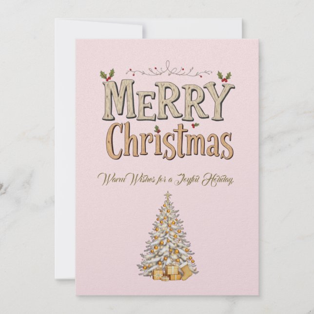 Elegante tarjeta de vacaciones de navidad de merry (Anverso)