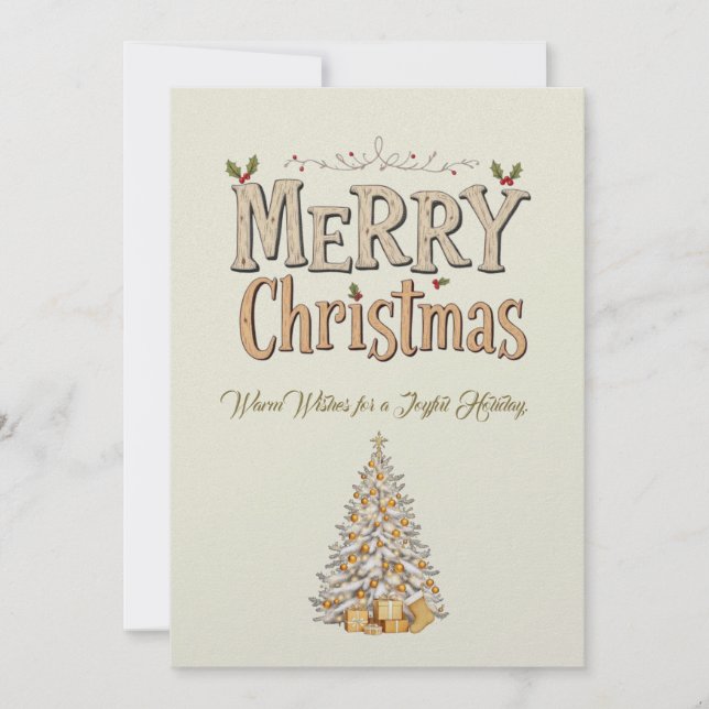 Elegante tarjeta de vacaciones de navidad de merry (Anverso)