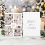 Elegante tarjeta de vacaciones Gold Merry y Bright<br><div class="desc">Tarjeta fotográfica navideña simple y elegante con texto personalizado en la parte posterior. Para una personalización más avanzada de este diseño,  haga clic en el enlace personalizar adicional para cambiar el tipo de letra,  tamaño,  color,  etc.</div>