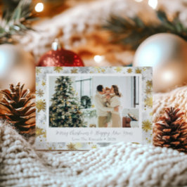 Elegante tarjeta de vacaciones Gold & Silver para