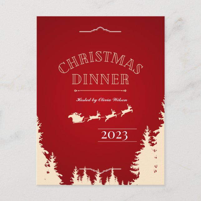 Elegante tarjeta de vacaciones para Navidades (Anverso)