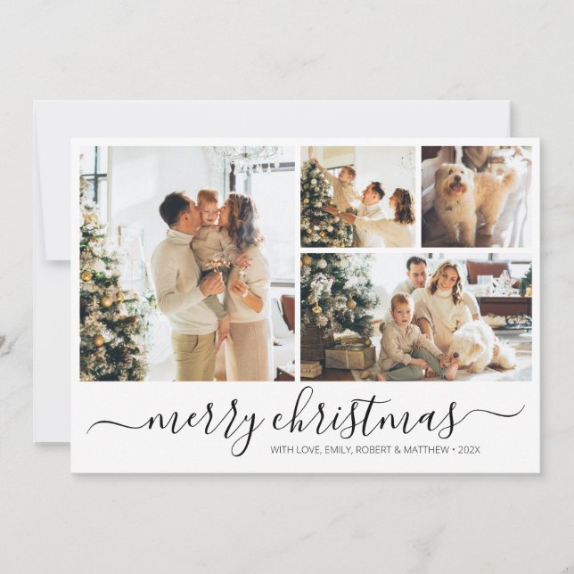 Elegante tarjeta de vacaciones para Navidades de g (Anverso)