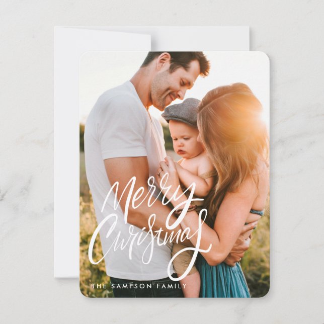 Elegante tarjeta de vacaciones para Navidades foto (Anverso)