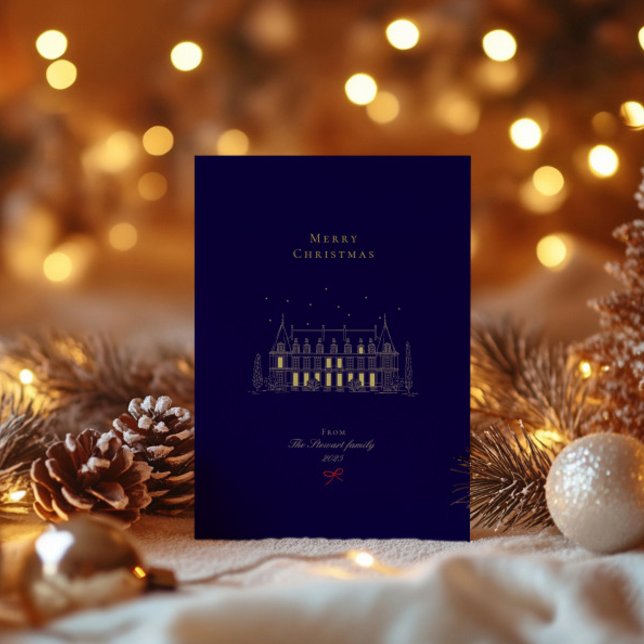 Elegante tarjeta de vacaciones para Navidades Mini (Elegant Chic Minimalist Christmas Holiday Card)