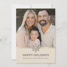 Elegante tarjeta de vacaciones plana con fotografí