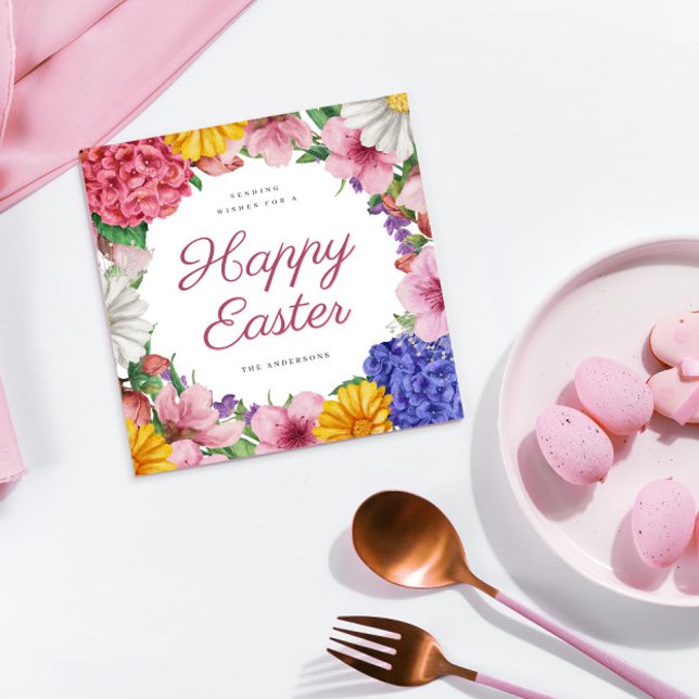 Elegante tarjeta de vacaciones plana de Pascua con (Subido por el creador)