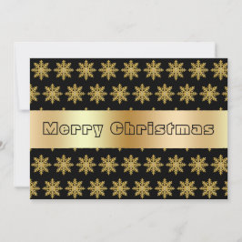 Elegante tarjeta de vacaciones plana Golden Snowfl