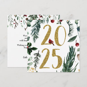 Elegante tarjeta de vacaciones Rustic White 2025 p