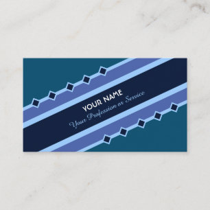 Elegante tarjeta de visita a rayas azules nobles