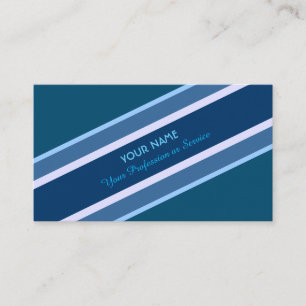 Elegante tarjeta de visita a rayas azules nobles