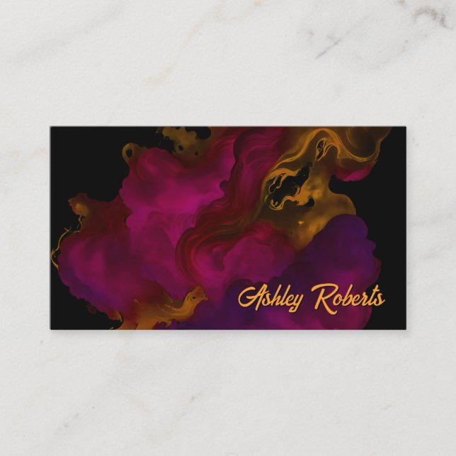 Elegante tarjeta de visita abstracta de acuarela d (Anverso)