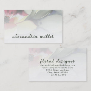 Elegante tarjeta de visita acuática floral