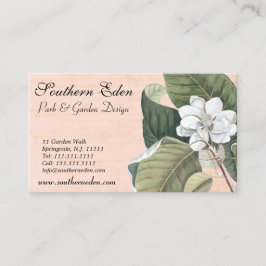 Elegante tarjeta de visita antigua Magnolia grabad