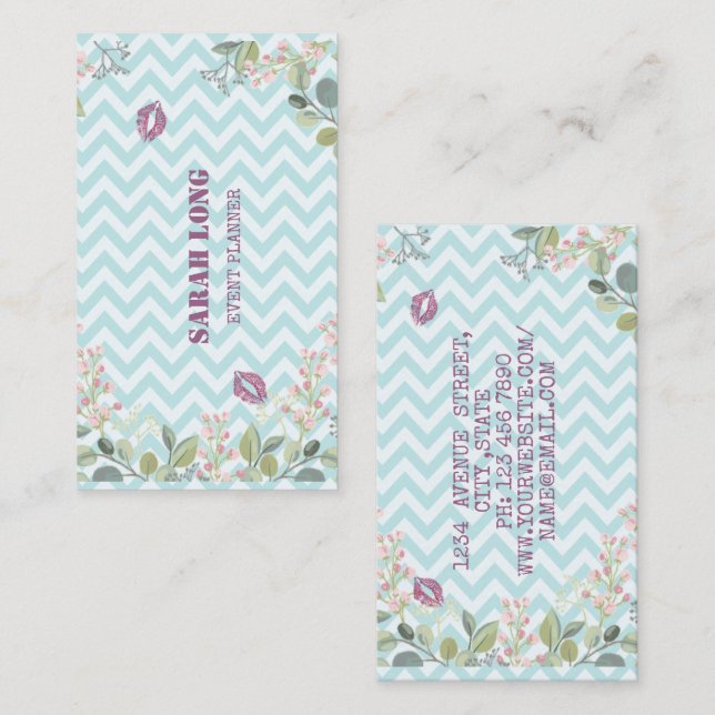 Elegante tarjeta de visita azul dulce de lujo (Anverso / Reverso)