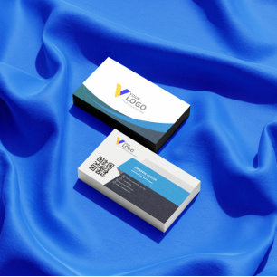 Elegante tarjeta de visita azul moderna