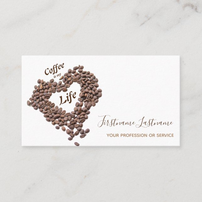 Elegante tarjeta de visita Barista y becarios de c (Anverso)