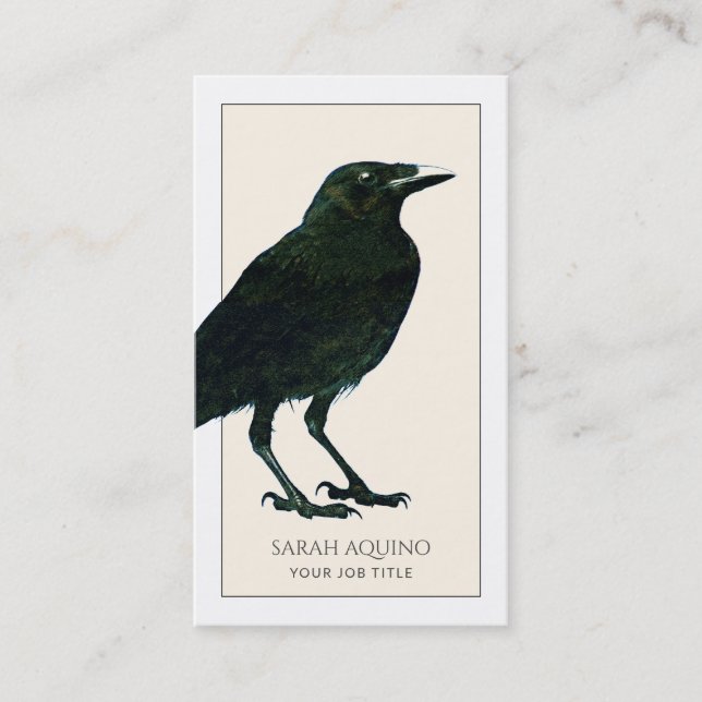 Elegante tarjeta de visita Black Crow (Anverso)