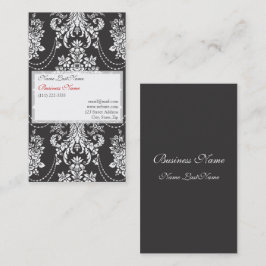 Elegante tarjeta de visita Black Floral Damask