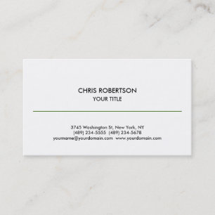 Elegante tarjeta de visita blanca de línea verde s