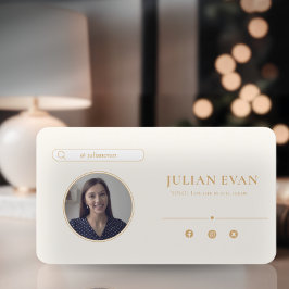 Elegante tarjeta de visita blanca de marfil en Ins