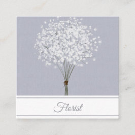 Elegante tarjeta de visita blanca floral cuadrada