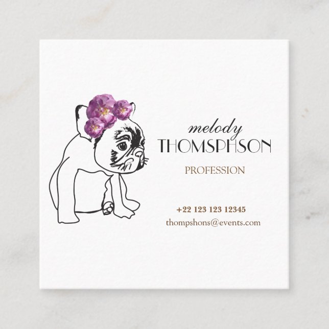 Elegante tarjeta de visita blanca y moderna de Art (Anverso)