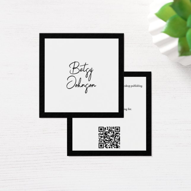 Elegante tarjeta de visita blanca y negra (Escritorio)