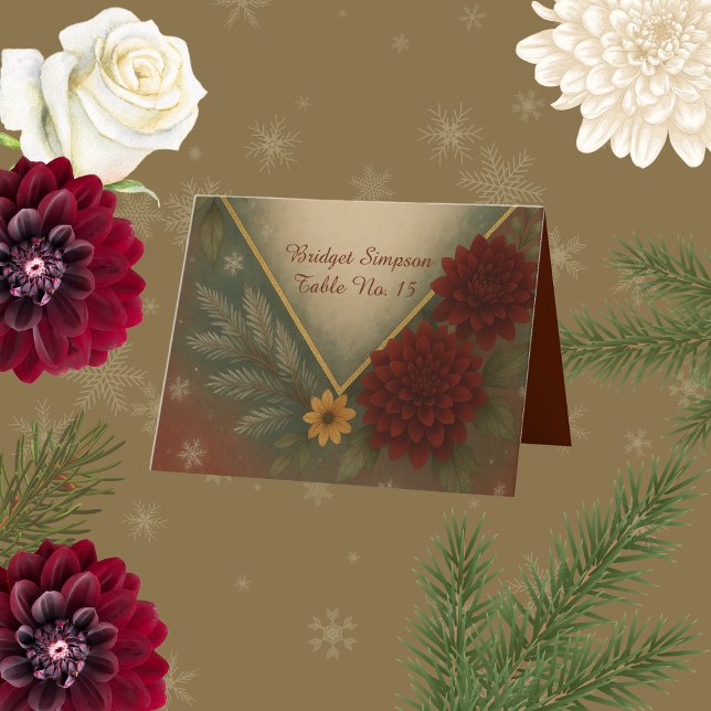 elegante tarjeta de visita boda floral de otoño (Subido por el creador)