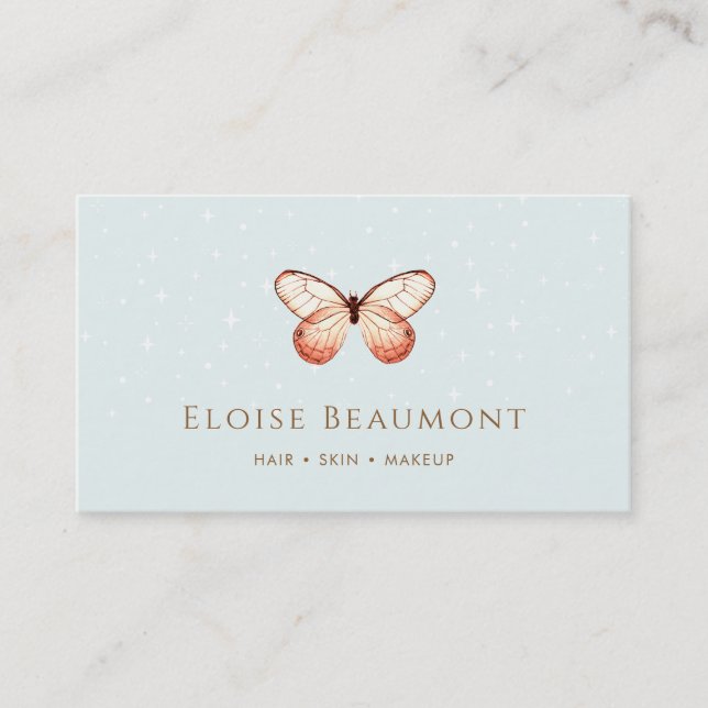 Elegante tarjeta de visita Boho Butterfly Nature (Anverso)