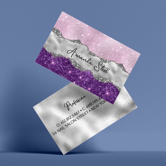 Elegante tarjeta de visita color rosa púrpura purp (Subido por el creador)
