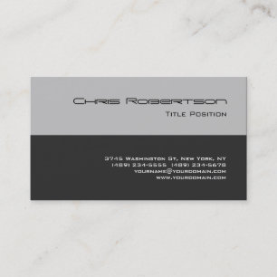 Elegante tarjeta de visita con encanto gris platea
