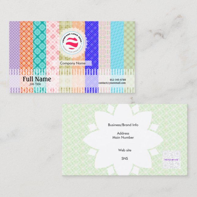 Elegante tarjeta de visita con QR - Descargo (Anverso / Reverso)