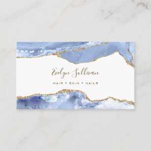 Elegante tarjeta de visita Cornflower Blue Agate