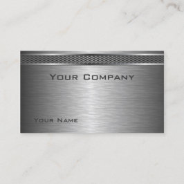 Elegante tarjeta de visita corporativa de plata ce