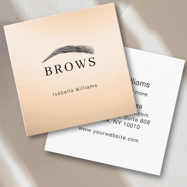 Elegante tarjeta de visita cuadrada de cejas (Elegant eyebrows square business card)