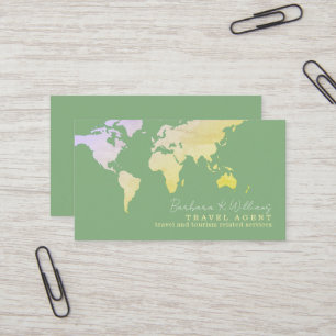 Elegante tarjeta de visita de agente de viajes sag