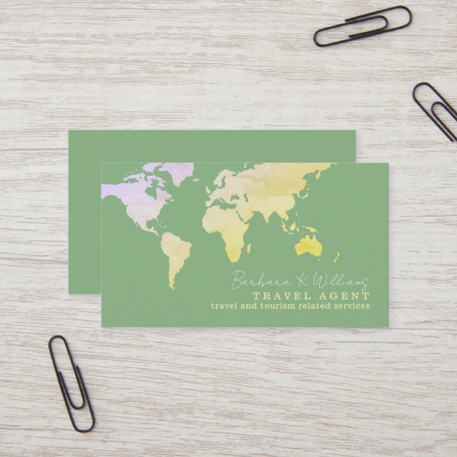 Elegante tarjeta de visita de agente de viajes sag (Anverso/Reverso In Situ)