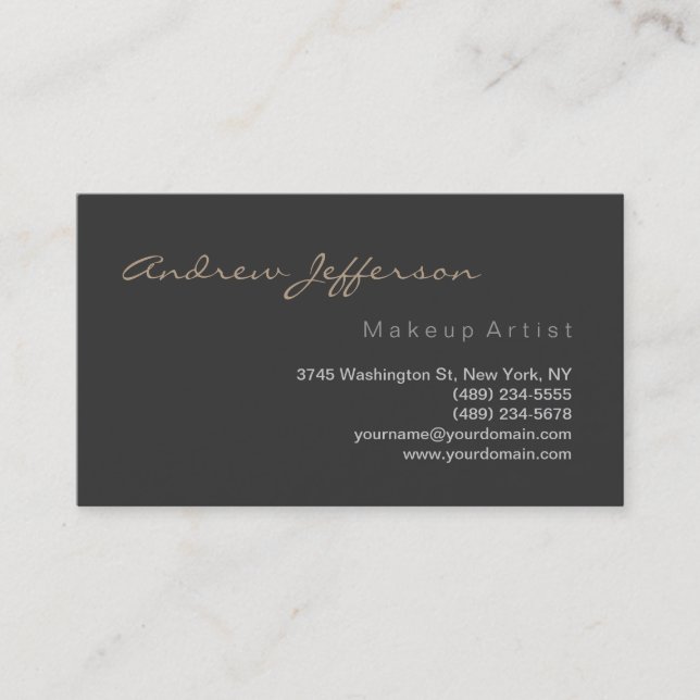 Elegante tarjeta de visita de artista de maquillaj (Anverso)