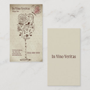 Elegante tarjeta de visita de bar de vinos de époc