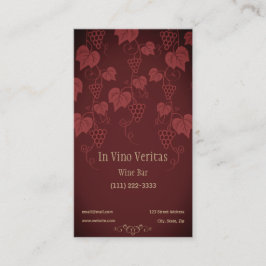 Elegante tarjeta de visita de bar de vinos de époc