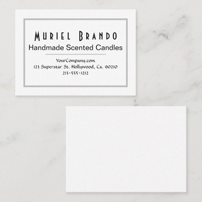 Elegante tarjeta de visita de Candle Company V3 (Anverso / Reverso)