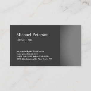Elegante tarjeta de visita de consultoría gris de 