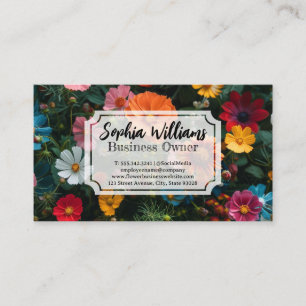 Elegante tarjeta de visita de fondo de flores