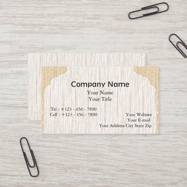 Elegante tarjeta de visita de inspiración islámica (Anverso/Reverso In Situ)