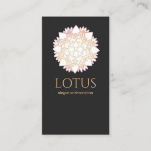 Elegante tarjeta de visita de Lotus de oro blanco