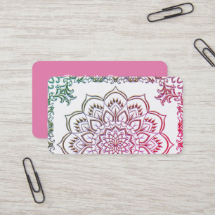 Elegante tarjeta de visita de Lotus Mandala Ombre