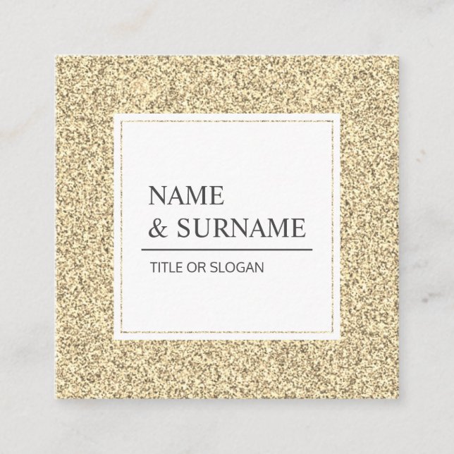 Elegante tarjeta de visita de lujo Gold Social Squ (Anverso)