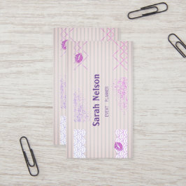 Elegante tarjeta de visita de lujo rosa dulce